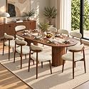 CHUN YI Dining Chairs Set of 8, Upholstered Solid Wood Dining Room Chairs