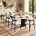 CHUN YI Dining Chairs Set of 8, Upholstered Solid Wood Dining Room Chairs
