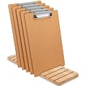 Chunful 12 Slots Bamboo Clipboard Holder Storage Rack, 5.9 x 15.7 Inch