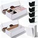 Chunful 2 Pack 1600 Count Trading Card Storage Box Collector Bulk with 2 Row 4 Clip-on Dividers and 40 Cardstock Bookmarks with Foldable Tabs for TCG Baseball Sports Cards