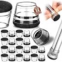 Chunful 32 Pcs Chair Leg Floor Protectors TPE Classroom Quiet, Black