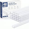 Chunful 48 Pcs 3/8" x 9/16" x 9/16" Rope Light Track Plastic Channel U Clear PVC Light Mounting Track Led Flex Mounting Holder for Wall Outdoor Indoor, 3.3ft Long