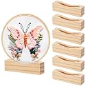 Chunful 6 Pcs Embroidery Hoop Display Stand, 5.3" X 1.3" X 1.5", Natural