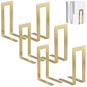 Chunful 6 Pcs Gold Modern Metal Book Ends for Shelves Decorative Small Bookends Book Shelf Organizer Minimalist Design Stopper to Hold Books for Office (Square)