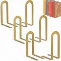 Chunful 6 Pcs Metal Bookends, Gold, Round