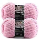 2-Pack Super Soft Chunky Yarn for Crocheting Blankets - 7oz/76.4yd Total, Thick &amp; Plush Chenille Yarn for Quick Baby Projects, Amigurumi, Scarves, Light Pink