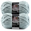 2-Pack Super Soft Chunky Yarn for Crocheting Blankets - 7oz/76.4yd Total, Thick &amp; Plush Chenille Yarn for Quick Baby Projects, Amigurumi, Scarves, Light Gray