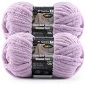 2-Pack Super Soft Chunky Yarn for Crocheting Blankets - 7oz/76.4yd Total, Thick &amp; Plush Chenille Yarn for Quick Baby Projects, Amigurumi, Scarves, Lavender