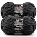 2-Pack Super Soft Chunky Yarn for Crocheting Blankets - 7oz/76.4yd Total, Thick &amp; Plush Chenille Yarn for Quick Baby Projects, Amigurumi, Scarves, Black