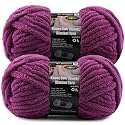 2-Pack Super Soft Chunky Yarn for Crocheting Blankets - 7oz/76.4yd Total, Thick &amp; Plush Chenille Yarn for Quick Baby Projects, Amigurumi, Scarves, Violet