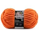 Super Soft Chunky Chenille Yarn for Crocheting &amp; Knitting - 3.52oz/38.2yd per Skein, Ultra Plush Velvet Yarn for Baby Blankets, Amigurumi &amp; Crafts, Tangerine, 1 Skein