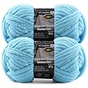 2-Pack Super Soft Chunky Yarn for Crocheting Blankets - 7oz/76.4yd Total, Thick &amp; Plush Chenille Yarn for Quick Baby Projects, Amigurumi, Scarves, Sky Blue