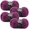 4-Pack Chunky Yarn for Crocheting Blankets &amp; Big Projects - 14oz/152.8yd Total, Ultra Soft &amp; Bulky Chenille Yarn, Perfect for Blankets, Amigurumi, Violet