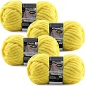 4-Pack Chunky Yarn for Crocheting Blankets &amp; Big Projects - 14oz/152.8yd Total, Ultra Soft &amp; Bulky Chenille Yarn, Perfect for Blankets, Amigurumi, Golden Yellow