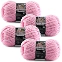 4-Pack Chunky Yarn for Crocheting Blankets &amp; Big Projects - 14oz/152.8yd Total, Ultra Soft &amp; Bulky Chenille Yarn, Perfect for Blankets, Amigurumi, Deep Pink