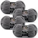 4-Pack Chunky Yarn for Crocheting Blankets &amp; Big Projects - 14oz/152.8yd Total, Ultra Soft &amp; Bulky Chenille Yarn, Perfect for Blankets, Amigurumi, Charcoal Gray