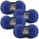 4-Pack Chunky Yarn for Crocheting Blankets &amp; Big Projects - 14oz/152.8yd Total, Ultra Soft &amp; Bulky Chenille Yarn, Perfect for Blankets, Amigurumi, Navy Blue