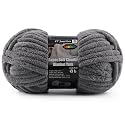 Super Soft Chunky Chenille Yarn for Crocheting &amp; Knitting - 3.52oz/38.2yd per Skein, Ultra Plush Velvet Yarn for Baby Blankets, Amigurumi &amp; Crafts, Charcoal Gray, 1 Skein
