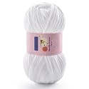 Chunky Chenille Yarn for Crocheting, #6 White Baby Blanket Yarn for Crochet