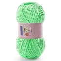 Chunky Chenille Yarn for Crocheting, #6 Green Baby Blanket Yarn for Crochet