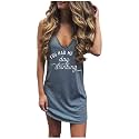 CHUNTIANRAN Mini Dress for Women Swimsuit Coverup Beach Hawaiian Tank Dress