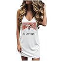CHUNTIANRAN Mini Dress for Women Swimsuit Coverup Beach Hawaiian Tank Dress