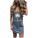 CHUNTIANRAN Mini Dress for Women Swimsuit Coverup Beach Hawaiian Tank Dress