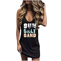 CHUNTIANRAN Mini Dress for Women Swimsuit Coverup Beach Hawaiian Tank Dress