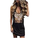 CHUNTIANRAN Mini Dress for Women Swimsuit Coverup Beach Hawaiian Tank Dress