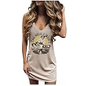 CHUNTIANRAN Mini Dress for Women Swimsuit Coverup Beach Hawaiian Tank Dress
