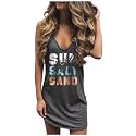 CHUNTIANRAN Mini Dress for Women Swimsuit Coverup Beach Hawaiian Tank Dress