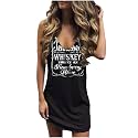 CHUNTIANRAN Mini Dress for Women Swimsuit Coverup Beach Hawaiian Tank Dress