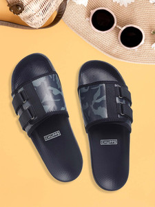 Chupps Men Camo Secure Navy Blue Slides