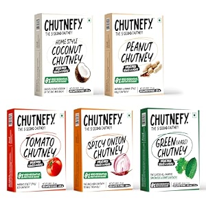 chutnefy flavours of india chutney carnival combo  pack of 575gms dry  4-5 servings per pack  authentic indian chutneys for breakfast amp meals  instant fresh and easy to make  no preservative