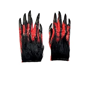 chuz n pick fancy halloween horror gloves devil hand gloves pair halloween festival scary prank hand glovesmulti-coloured fabric and rubbermulticolourm