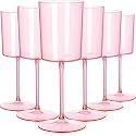 Ciaell 12 Pack Pink Plastic Wine Glasses for Weddings Outdoor Gatherings