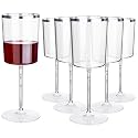 Ciaell 12 Pack Silver Plastic Wine Glasses for Weddings Outdoor Gatherings
