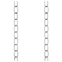 Ciata 11 Gauge Fixture/Hanging Basket Chain 36 inch, Flat Brushed Nickel - 2 Pack