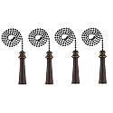 Ciata Ceiling Fan Pull Chain Extender, Trophy Fan Pulls Decorative Chain in Oil Rubbed Bronze Finish with 12 inch Beaded Chain, Ceiling fan pull chain ornaments - 4 Pack