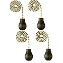 Ciata Ceiling Fan Pull Chain Extender, Wooden Knob Fan Pulls Decorative Chain in Walnut Finish with 12 inch Beaded Chain, Ceiling fan pull chain ornaments - 4 Pack