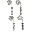 Ciata Ceiling Fan Pull Chain Extender, Pendant Fan Pulls Decorative Chain in Brushed Nickel Finish with 12 inch Beaded Chain, Ceiling fan pull chain ornaments - 4 Pack