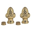 Ciata Lamp Finials Decorative, 1-1/2-Inch Brass Finish Acron Knob Lamp Finial (2 Pack)