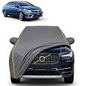 Ciaz 100% Waterproof Car Cover | Dustproof Sun Protection Cover | Soft Cotton Lining | Triple Stitched | Mirror Pocket | Antenna Pocket | All Weather Body Cover (Grey with Yellow Piping)