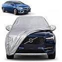 Ciaz 100% Waterproof Car Cover | Dustproof Sun Protection Cover | Soft Cotton Lining | Triple Stitched | Mirror Pocket | Antenna Pocket | All Weather Body Cover (Silver with Yellow Piping)