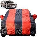 Ciaz Dustproof Car Cover with Mirror Pockets, Red Blue Stripes, Taffeta Polyster,Triple Stitched, Compatible with Maruti Ciaz Car Cover (2014 to 2024), Ciaz Car Accessories