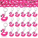 CiciBear 24 Pack Flamingo Keychains Party Decoration for Guests, Flamingo Themed Party,Summer Hawaiian Tropical Luau Baby Shower, School Party, Kids Birthday