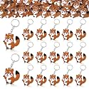 CiciBear 24 Pack Keychains Party Favors for Squirrel Woodland Party, Jungle Goodie Bag Stuffer, Kids Birthday, Carnival Rewards