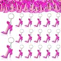 CiciBear 24 Pack Pink High Heel Party Decorations for Baby Shower, Kids Birthday, Girls Makeup Party, Bachelor, Engagement,Wedding,Bridal Shower, Gender Reveal