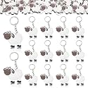 CiciBear 24 Pack Sheep Keychains Party Decoration for Guests, Farm Animal Themed Party, Baby Shower, School Party, Zoo Kids Birthday