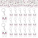 CiciBear 24 Pack Tooth Keyring Party Decorations for First Tooth?Teeth Party,First Birthday,Clinic Graduation